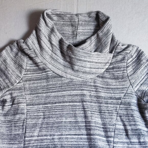 Bench cowl neck sweatshirt women's size M grey striped kangaroo pocket - Picture 2 of 10